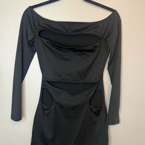 Elegant Black Long-Sleeve Dress